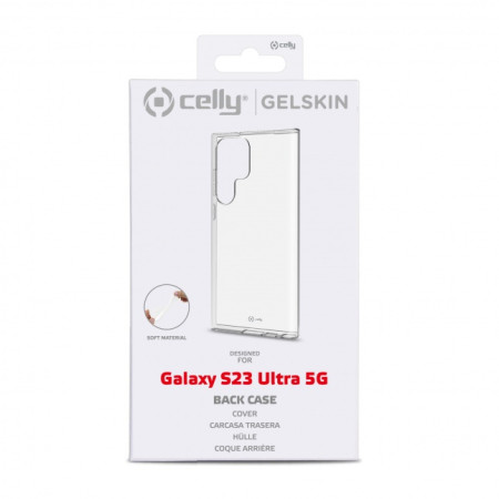 CELLY Gelskin back TPU cover for Samsung GALAXY S23 Ultra 5G, Transparent (Transparent)