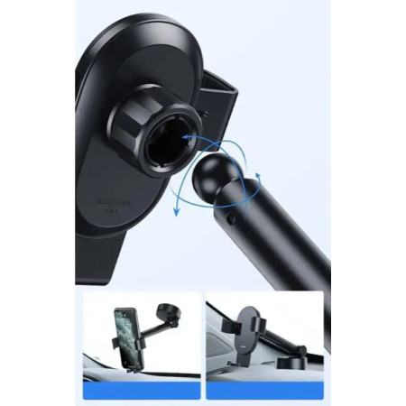 Baseus telescopic gravity car holder for the windshield Black (Black)