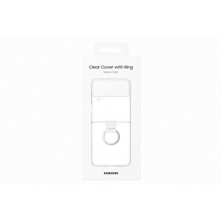 OF721CTE Clear Cover with Ring for Samsung Galaxy Flip 4, Transparent (Transparent)