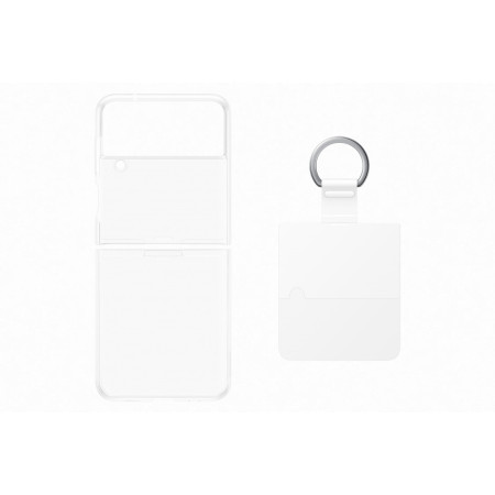 OF721CTE Clear Cover with Ring for Samsung Galaxy Flip 4, Transparent (Transparent)