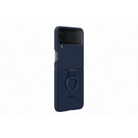 PF721TNE Silicone Cover with Ring for Samsung Galaxy Flip 4, Navy (Blue)