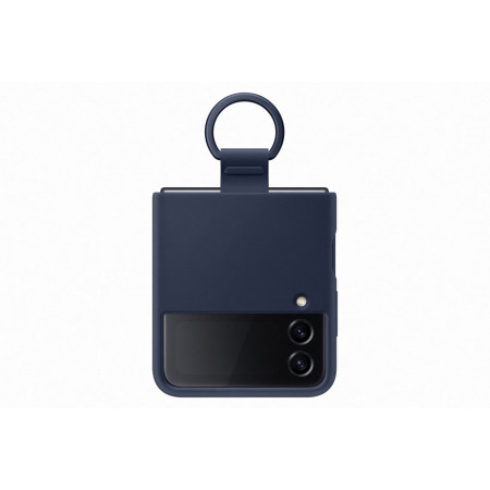 PF721TNE Silicone Cover with Ring for Samsung Galaxy Flip 4, Navy (Blue)