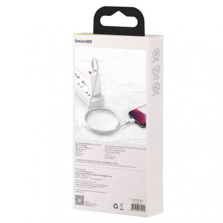 Baseus High Density Braided Fast Charging Data Cable Type-C to Lightning PD 20W 1m White (White)