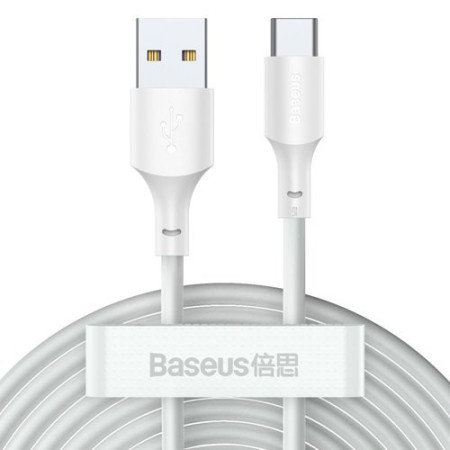 Baseus cable kit (USB - USB Type C 2 pcs). Power Delivery Quick Charge 40W 5A 1.5m. (White)