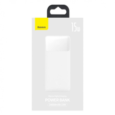 Baseus Bipow Fast Charging Power Bank 20000mAh 15W White (Overseas Edition) (White)