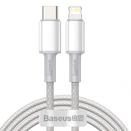 Baseus High Density Braided Fast Charging Data Cable Type-C to Lightning PD 20W 2m White (White)