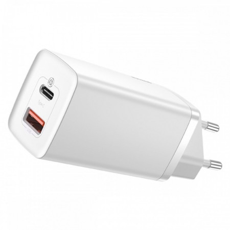 Baseus GaN2 Lite Quick Travel Charger USB+C 65W EU White (white)