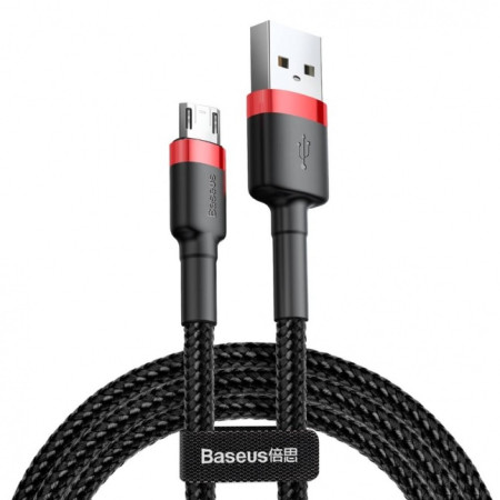 Baseus Cafule Cable durable nylon cable USB / micro USB QC3.0 2.4A 1m Black+Red (Black+Red)