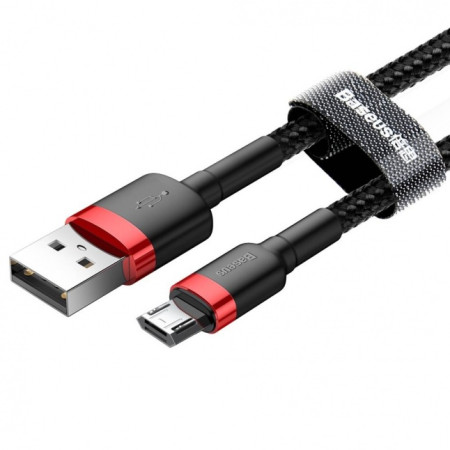 Baseus Cafule Cable durable nylon cable USB / micro USB QC3.0 2.4A 1m Black+Red (Black+Red)