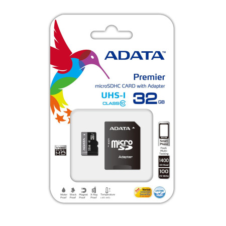 ADATA Premier UHS-I 32 GB, SDHC, Flash memory class 10, SD adapter