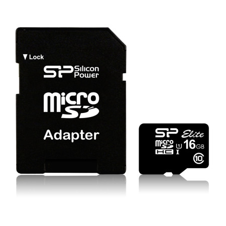 Silicon Power Elite UHS-I 16 GB, MicroSDHC, Flash memory class 10, SD adapter