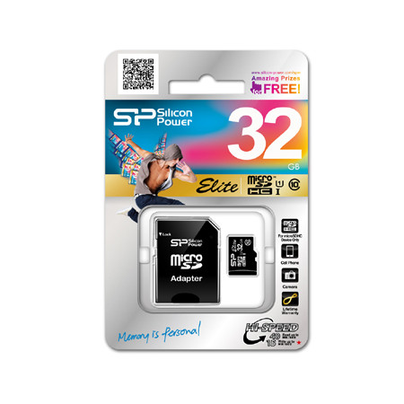 Silicon Power Elite UHS-I 16 GB, MicroSDHC, Flash memory class 10, SD adapter