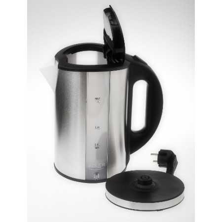 Adler Kettle AD 1216 Standard, Stainless steel, Stainless steel, 2000 W, 360 rotational base, 1.7 L