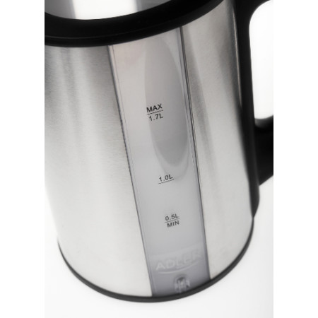 Adler Kettle AD 1216 Standard, Stainless steel, Stainless steel, 2000 W, 360 rotational base, 1.7 L