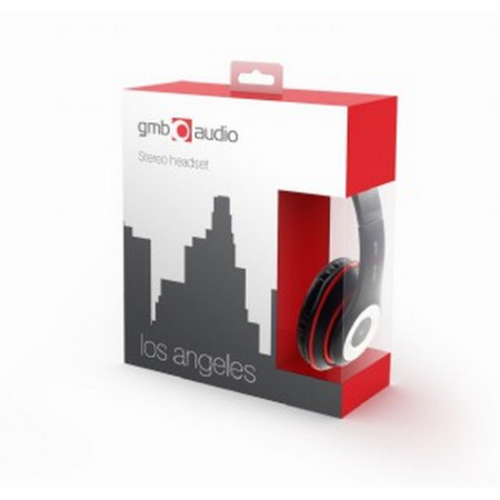 Gembird Stereo headset, "Los Angeles" + microphone, passive noise canceling Black, 3.5 mm