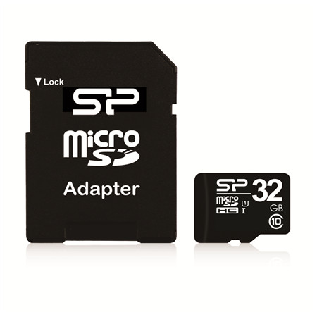 Silicon Power 32 GB, MicroSDHC, Flash memory class 10, SD adapter