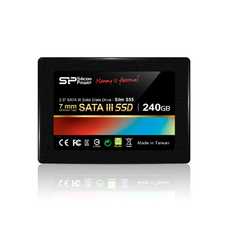 Silicon Power Slim S55 120 GB, SSD interface SATA, Write speed 420 MB/s, Read speed 550 MB/s