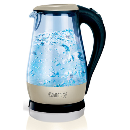 Camry CR 1251 Standard kettle, Glass, Glass/Black, 2000 W, 360 rotational base, 1.7 L