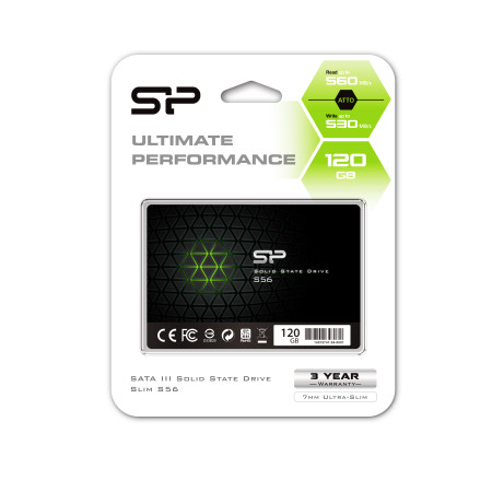 Silicon Power S56 120 GB, SSD form factor 2.5", SSD interface SATA, Write speed 360 MB/s, Read speed 460 MB/s