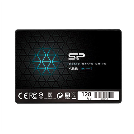 Silicon Power A55 128 GB, SSD form factor 2.5", SSD interface SATA, Write speed 420 MB/s, Read speed 550 MB/s