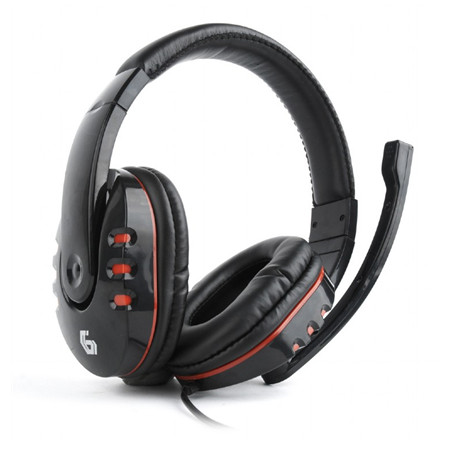 Gembird Glossy Black, Gaming headset with volume control, Built-in microphone, 3.5 mm