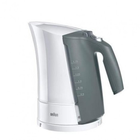 Braun Kettle WK500 MultiQuick 5 Standard, 3000 W, 1.7 L, Plastic, 360 rotational base, White/ grey