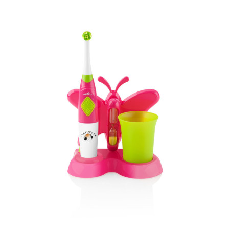 ETA Toothbrush with water cup and holder Sonetic ETA129490070 Battery operated, For kids, Number of brush heads included 2, Pink