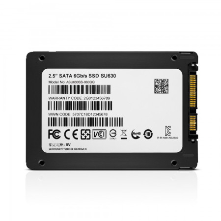 ADATA Ultimate SU630 3D NAND SSD 960 GB, SSD form factor 2.5 , SSD interface SATA, Write speed 450 MB/s, Read speed 520 MB/s