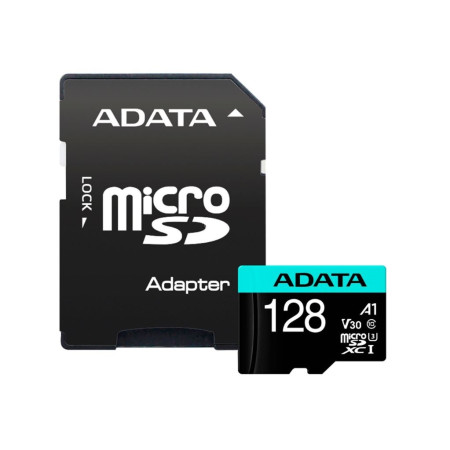 ADATA Premier Pro UHS-I U3 128 GB, micro SDXC, Flash memory class 10, with Adapter