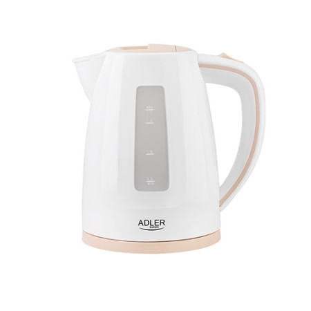 Adler Kettle AD 1264 Standard, 2200 W, 1.7 L, Plastic, White, 360 rotational base