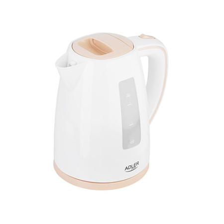 Adler Kettle AD 1264 Standard, 2200 W, 1.7 L, Plastic, White, 360 rotational base