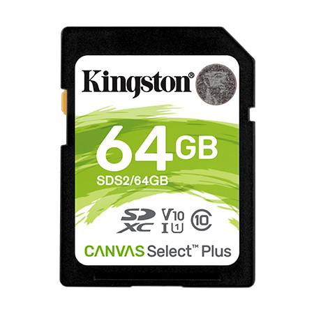 Kingston Canvas Select Plus UHS-I 64 GB, SDXC, Flash memory class 10