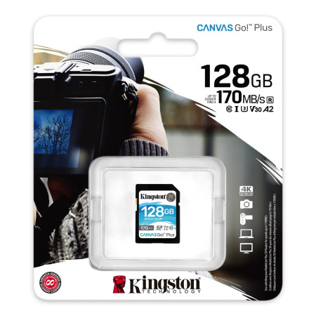 Kingston Canvas Go! Plus 128 GB, SD, Flash memory class 10