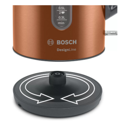 Bosch Kettle TWK4P439 Electric, 2400 W, 1.7 L, Stainless steel, Copper, 360 rotational base