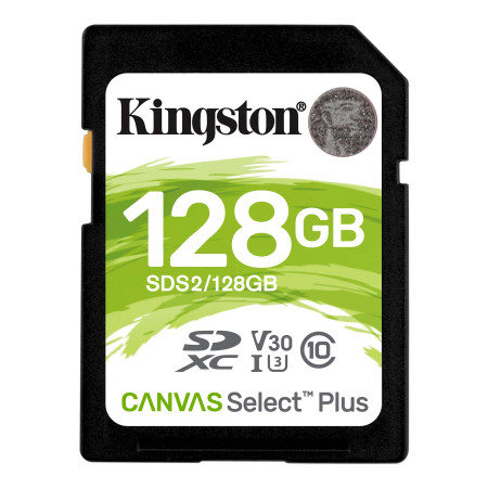 Kingston Canvas Select Plus 128 GB, SDHC, Flash memory class 10