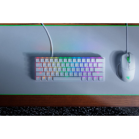 Razer Huntsman Mini, Gaming keyboard, RGB LED light, US, Mercury White, Wired