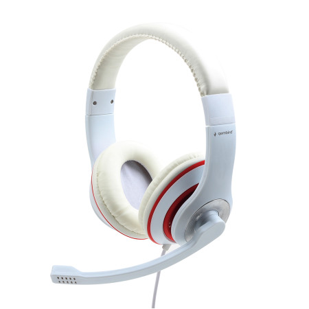 Gembird Stereo Headset MHS 03 WTRD White with Red Ring, Headset