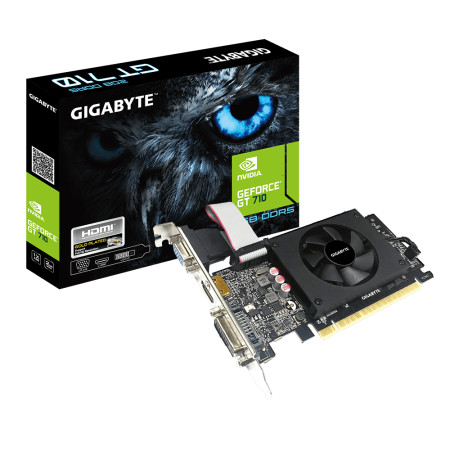 Gigabyte GV-N710D5-2GIL NVIDIA, 2 GB, GeForce GT 710, GDDR5, PCI-E 2.0 x 8, HDMI ports quantity 1, Memory clock speed 5010 MHz, 