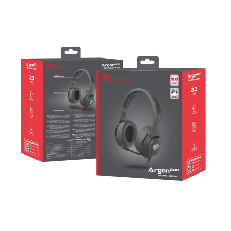 Genesis Built-in microphone, Black, Gaming Headset, Argon 600