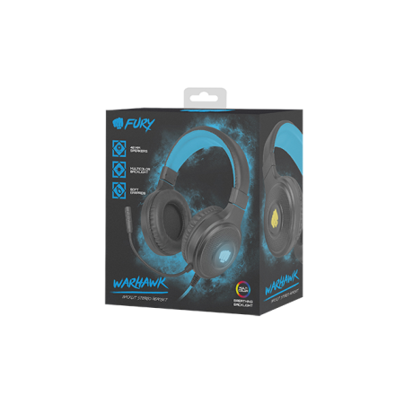 Fury Gaming Headset Warhawk Built-in microphone, Black/Blue