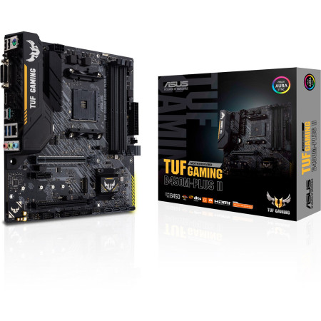 Asus TUF GAMING B450M-PLUS II Memory slots 4, Number of SATA connectors 6 x SATA III, max 128GB, Chipset AMD B, Processor family