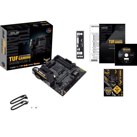 Asus TUF GAMING B450M-PLUS II Memory slots 4, Number of SATA connectors 6 x SATA III, max 128GB, Chipset AMD B, Processor family