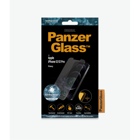 PanzerGlass Privacy glass, Apple, For iPhone 12/12 Pro, Tempered Glass, Black, Clear Screen Protector