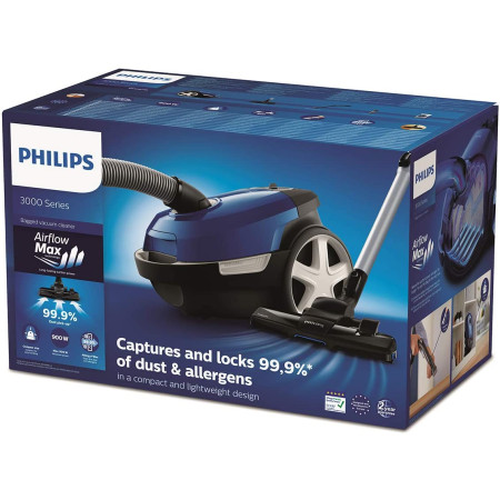 Philips Vacuum cleaner 3000 Series XD3110/09 Bagged, Power 900 W, Dust capacity 3 L, Blue