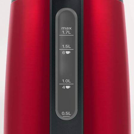 Bosch Kettle DesignLine TWK3P424 Electric, 2400 W, 1.7 L, Stainless steel, 360 rotational base, Red