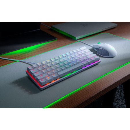 Razer Huntsman Mini 60%, Gaming keyboard, Optical, RGB LED light, US, Mercury, Wired