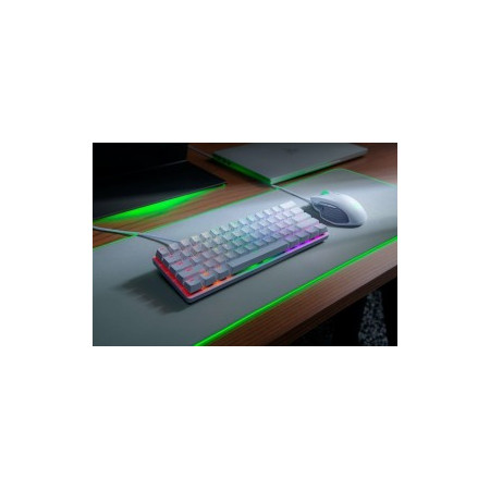 Razer Huntsman Mini 60%, Gaming keyboard, Opto-Mechanical, RGB LED light, NORD, Mercury White, Wired