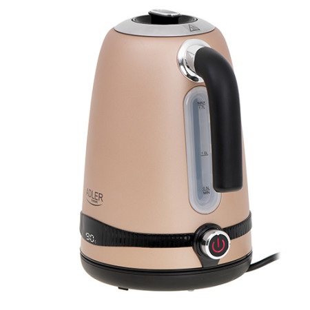 Adler Kettle AD 1295 Electric, 2200 W, 1.7 L, Stainless steel, 360 rotational base, Golden