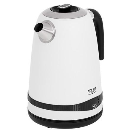 Adler Kettle AD 1295w Electric, 2200 W, 1.7 L, Stainless steel, 360 rotational base, White