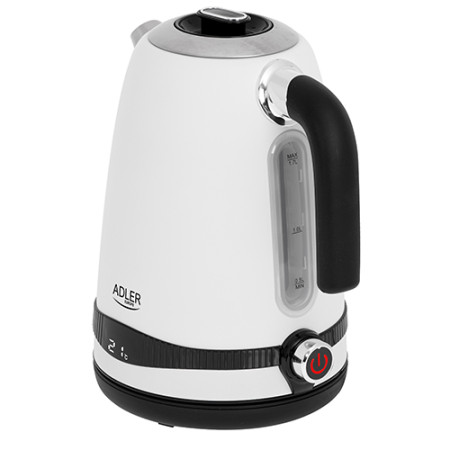 Adler Kettle AD 1295w Electric, 2200 W, 1.7 L, Stainless steel, 360 rotational base, White